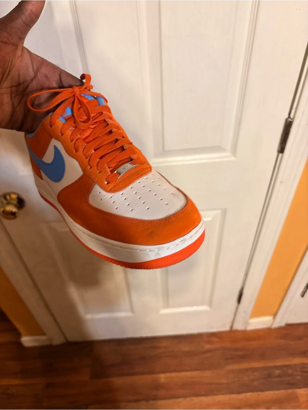 Nike Men’s Orange, Blue and White Low-Top Sneaker